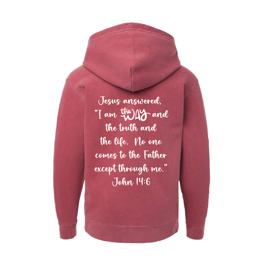 H. Youth Comfort Colors Garment-Dyed Lightweight Fleece Hooded Sweatshirt